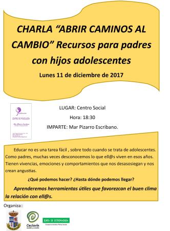 Imagen 11 de Diciembre - Charla 'Abrir caminos al cambio'